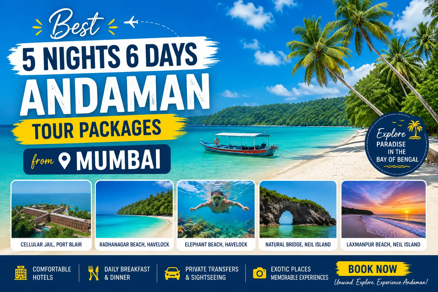 Best 5 Nights 6 Days Andaman Tour Packages from Mumbai