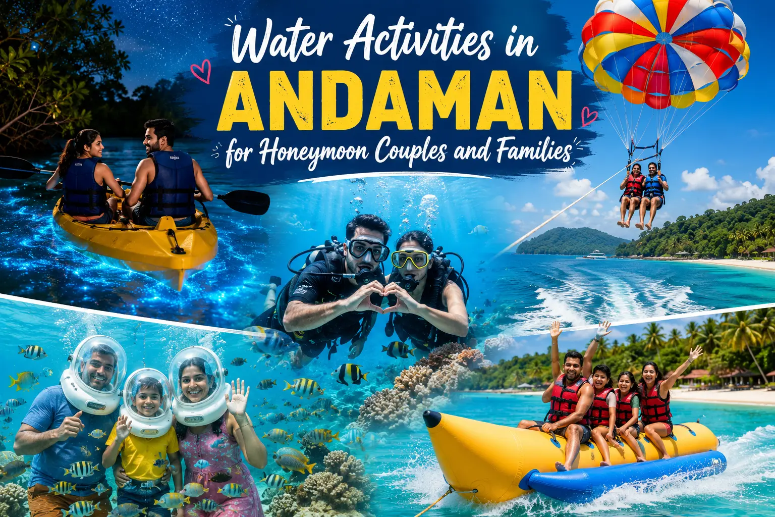 Water Activities in Andaman for Honeymoon Couples and Families 
