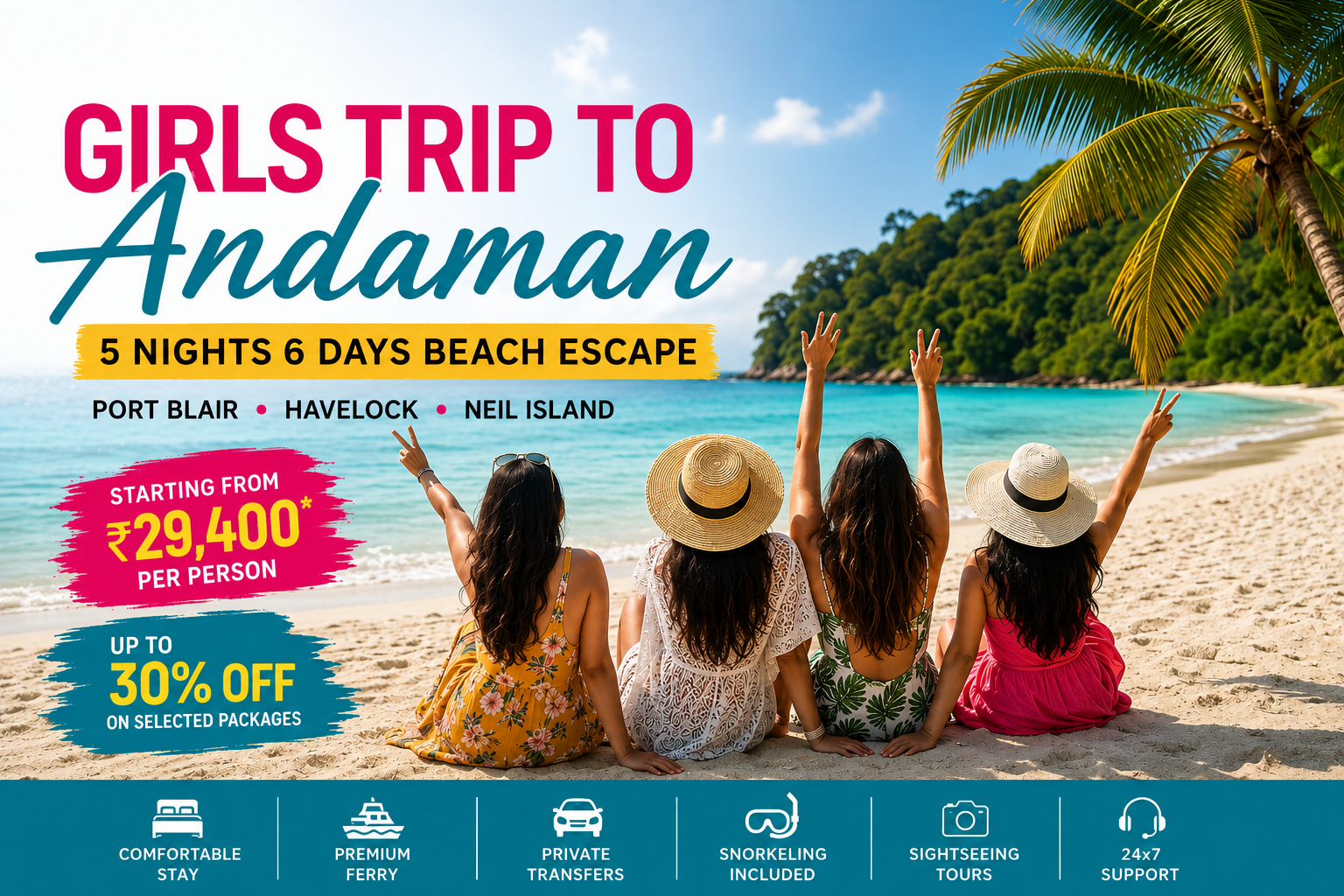 Girls Trip to Andaman: 5 Nights 6 Days Beach Escape with Beyond Oceans